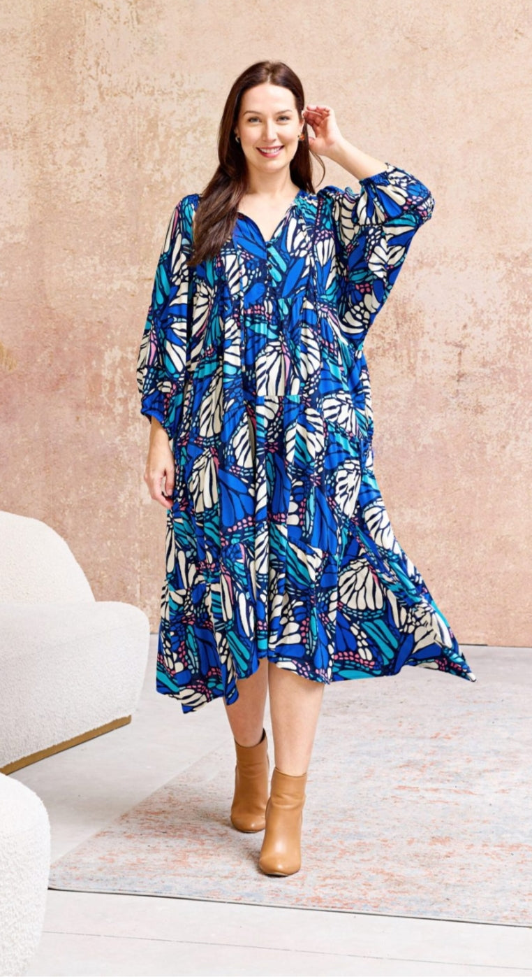 Boho fan print dress