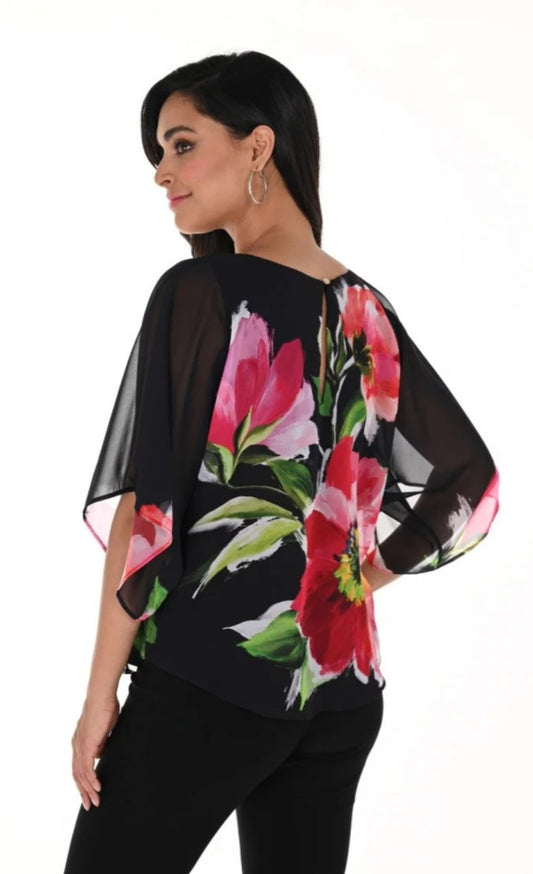 Frank Lyman floral chiffon top