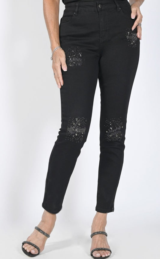 Frank Lyman sparkly patch jean