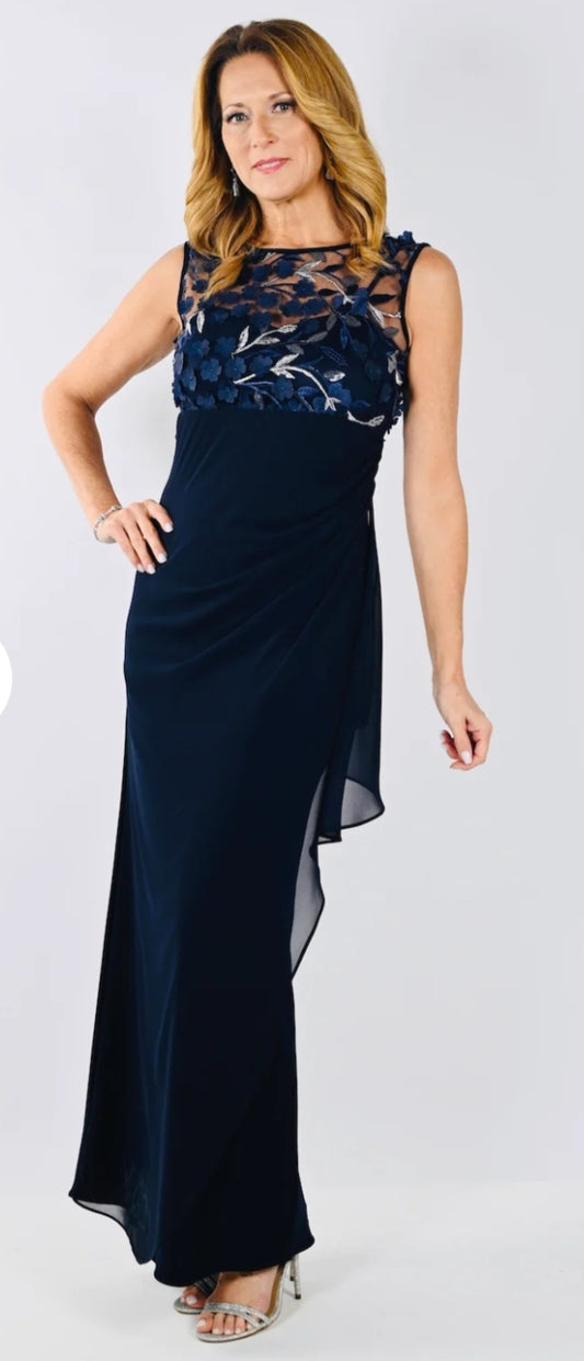 Frank Lyman long navy gown