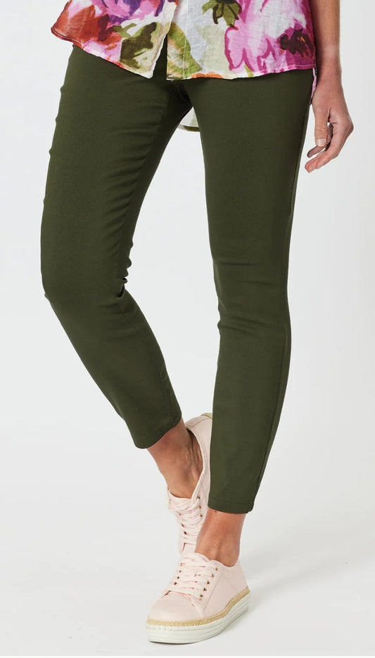 Khaki slim leg pants