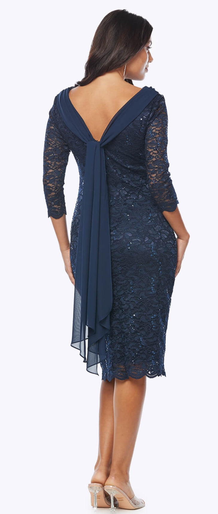 Jesse Harper lace dress with chiffon neckline