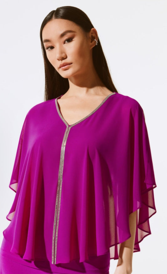 Joseph Ribkoff cerise evening top