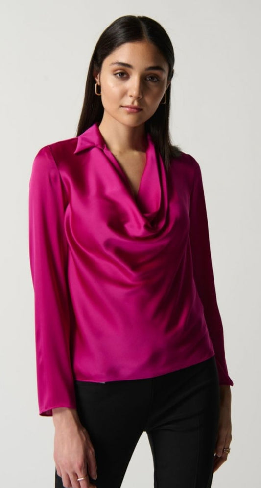 Joseph Ribkoff satin cowl neck top