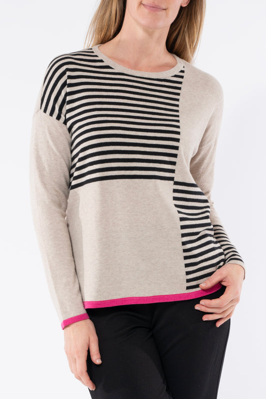 Jump Stripe block pullover