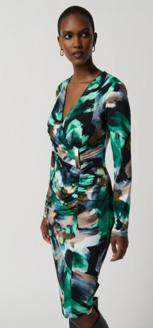 Joseph Ribkoff green print dress