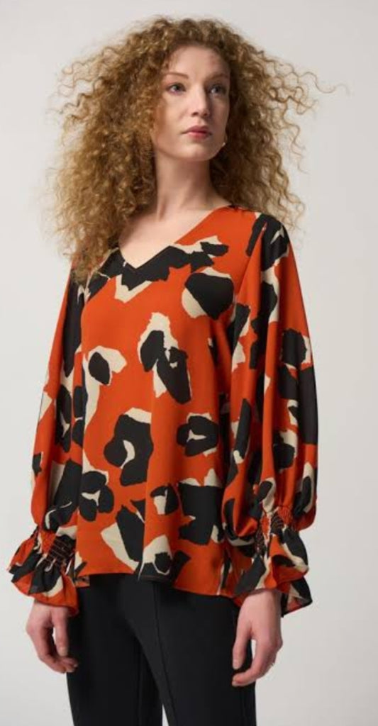 Joseph Ribkoff orange print top