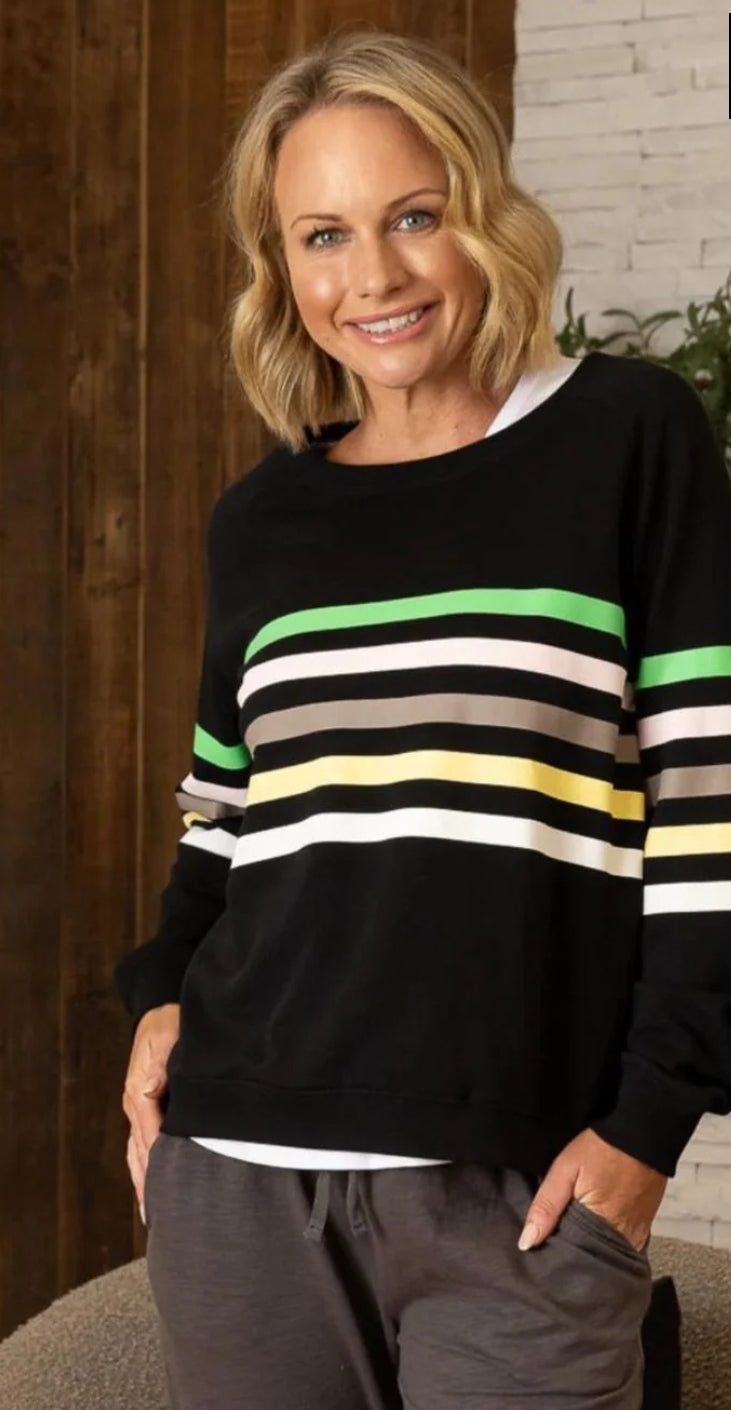 Jovie Forever sweater black stripe