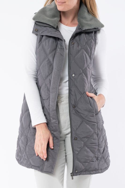 Jump fur trimmed puffer vest