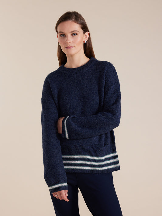 Marco Polo stripe hem knit