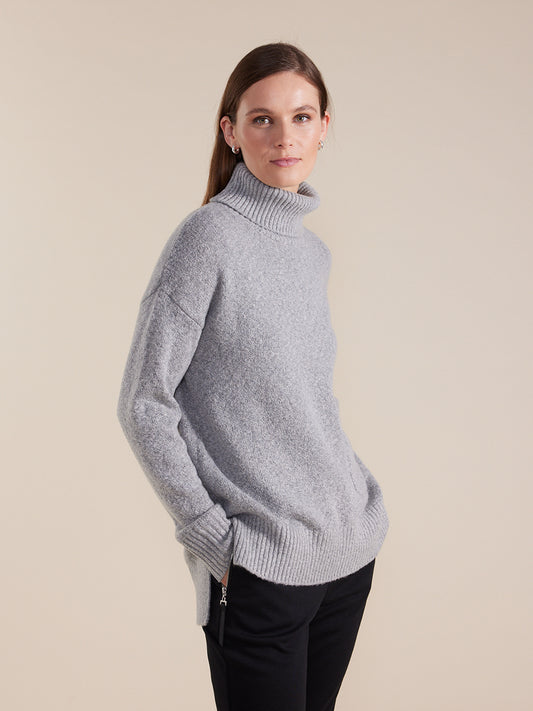 Marco Polo grey roll neck jumper