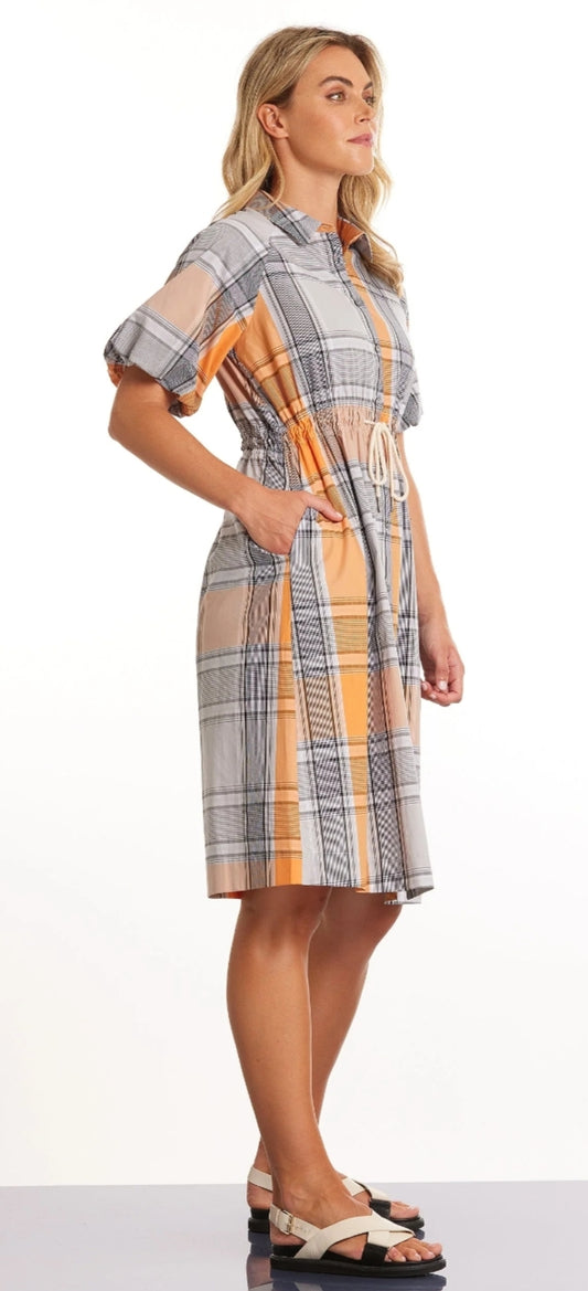 Marco Polo check waisted dress