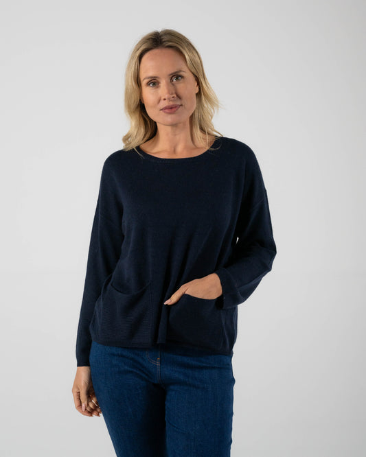 See Saw navy jumper with pockets