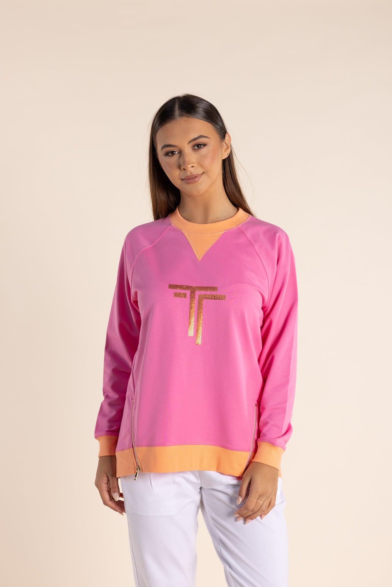 Two T's fizzy pink/mandarine windcheater