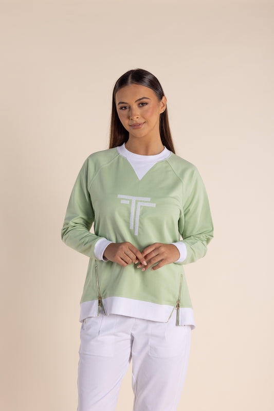 Two T's soft green/white windcheater