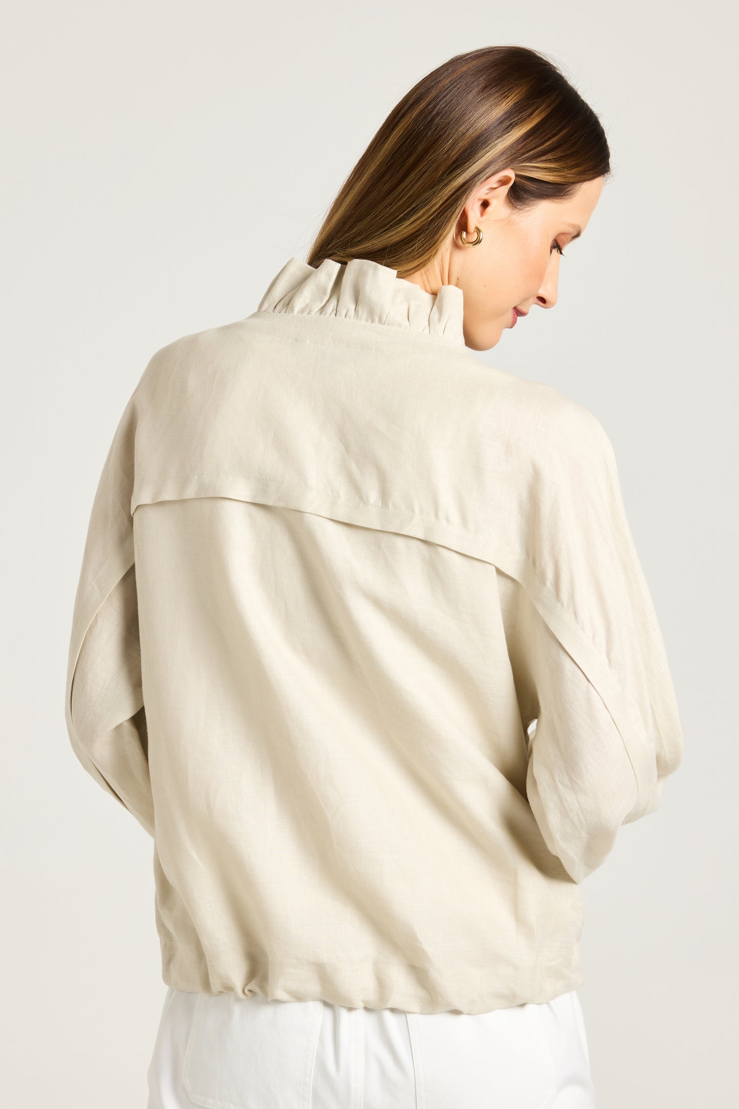 Yarra Trail stone linen jacket