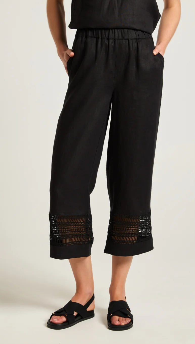 Yarra Trail linen pant with hem detail