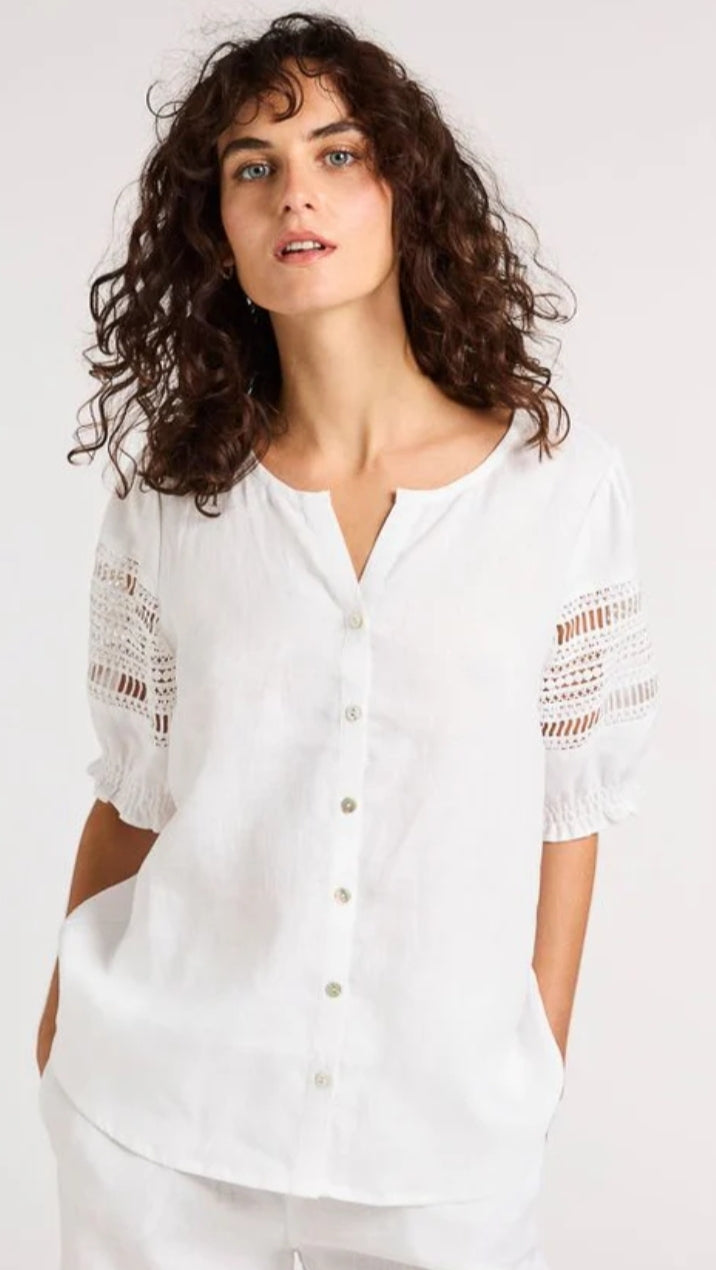 Yarra Trail white linen shirt