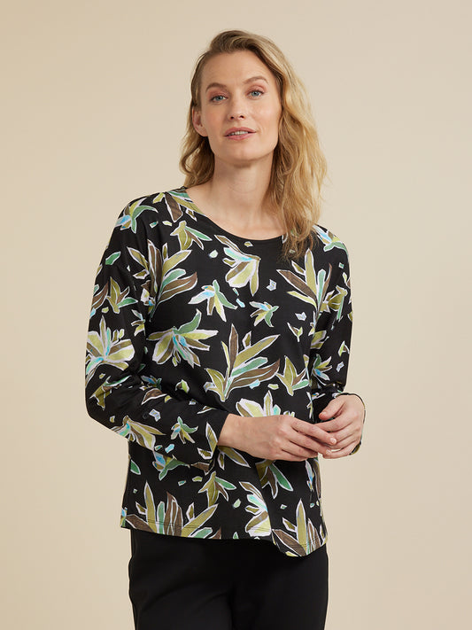 Yarra Trail leaf crystal print tee