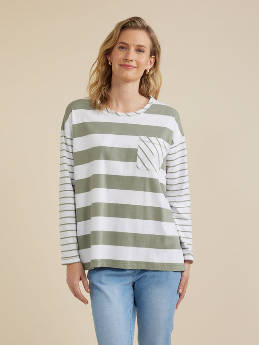 Yarra Trail stripe long sleeve tee