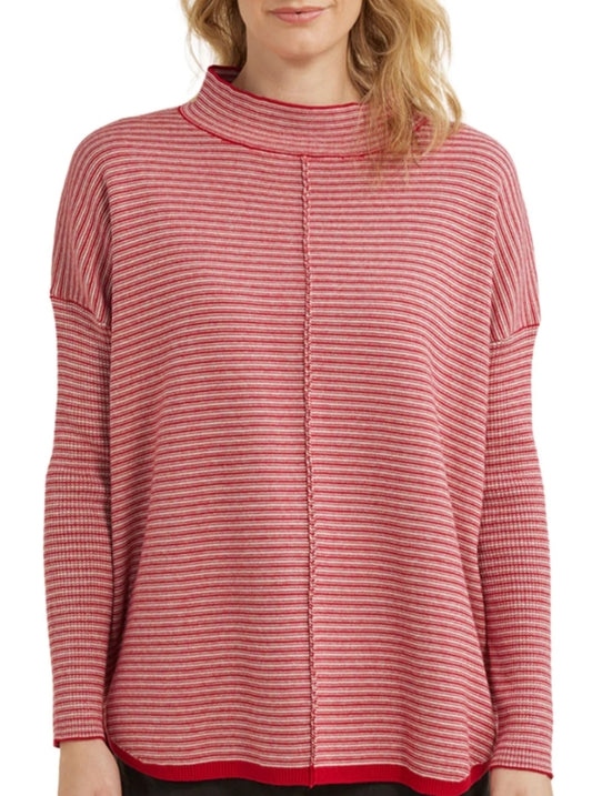 Yarra Trail Fine Stripe knit red