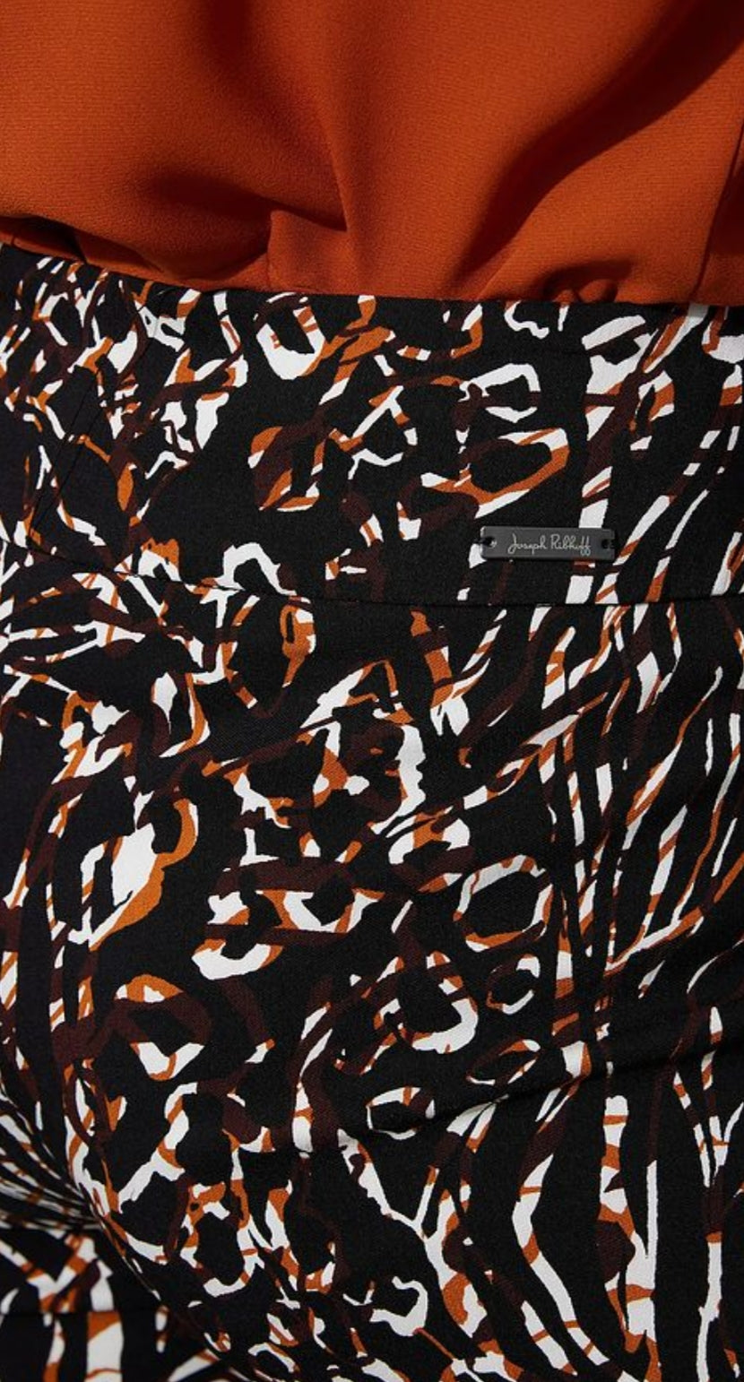 Joseph Ribkoff printed pants rust and black