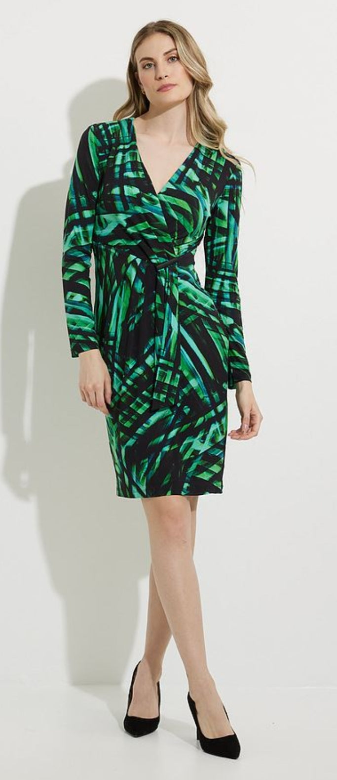 Joseph Ribkoff green print jersey dress