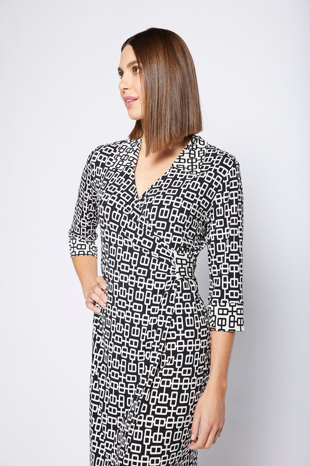 Philosophy Link print wrap dress